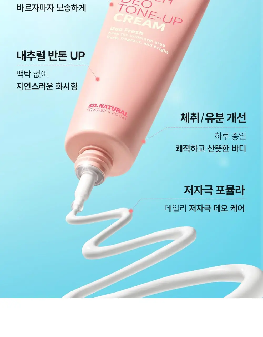 [NEW] 쏘내추럴 파우더포룸 피치 데오 톤업 크림 50ml 상세페이지 6